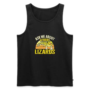 Léopard Gecko Lézard Reptiles Herpétologiste - Débardeur bio Premium Homme - noir - Devant - Michal (187cm)