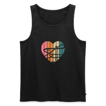 Retro Heart Roller Coaster Theme Park Vacances - Débardeur bio Premium Homme - noir - Devant - AI Model Male 178 light (178cm)