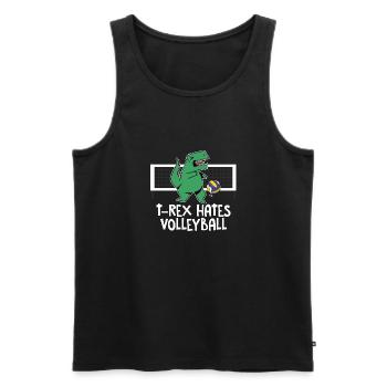 Funny T-Rex Hates Volleyball Player Spiker Kids - Männer Premium Bio Tank Top - Schwarz - Vorne - Michal (187cm)