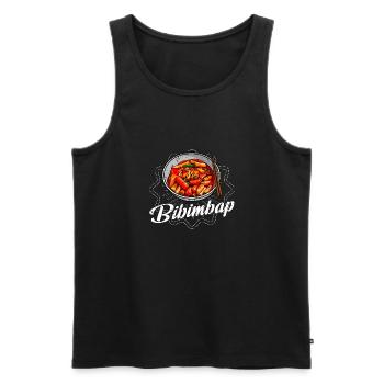 Korean Cuisine Bibimbap Kimchi Asian Bowl - Men's Premium Organic Tank Top - black - Front - AI Model Male 178 light (178cm)