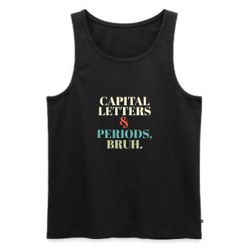 ELA Professeur Lettres et Périodes Bruh Grammaire - Débardeur bio Premium Homme - noir - Devant - Michal (187cm)