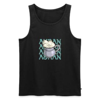 Ayran Türkisch Joghurt Gericht Küche Döner Salz - Männer Premium Bio Tank Top - Schwarz - Vorne - Michal (187cm)