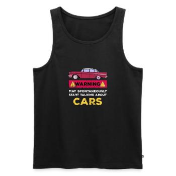 May talk about cars - Men's Premium Organic Tank Top - black - Front - Michal (187cm)