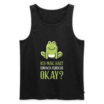 Frosch Laubfrosch Ich Mag Frösche - Männer Premium Bio Tank Top - Schwarz - Vorne - AI Model Male 178 light (178cm)