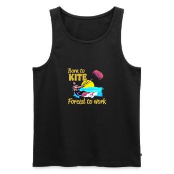 Kitesurfer Born To Kite Forced To Work Kitesurfen - Männer Premium Bio Tank Top - Schwarz - Vorne - Michal (187cm)