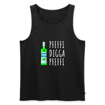 Pfefferminz Likör Pfeffi Vatertag Sauf - Männer Premium Bio Tank Top - Schwarz - Vorne - AI Model Male 178 light (178cm)