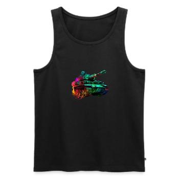 cooler Kampfpanzer: Power und Stärke in Neon - Männer Premium Bio Tank Top - Schwarz - Vorne - AI Model Male 178 light (178cm)