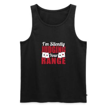 Aces Spades Poker I'm Silently Judging Your Range - Männer Premium Bio Tank Top - Schwarz - Vorne - Michal (187cm)
