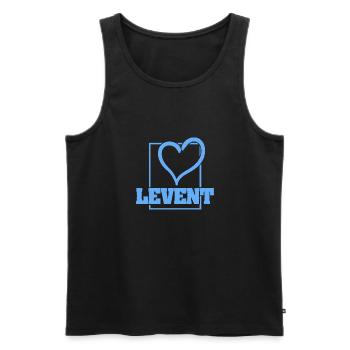 Bachelor Levent - Männer Premium Bio Tank Top - Schwarz - Vorne - AI Model Male 178 light (178cm)
