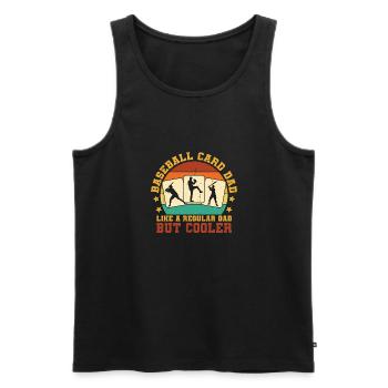 Father Men Vintage Collector Baseball Card Dad - Männer Premium Bio Tank Top - Schwarz - Vorne - Michal (187cm)