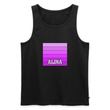 Alina comme prénom de fille - Débardeur bio Premium Homme - noir - Devant - Michal (187cm)