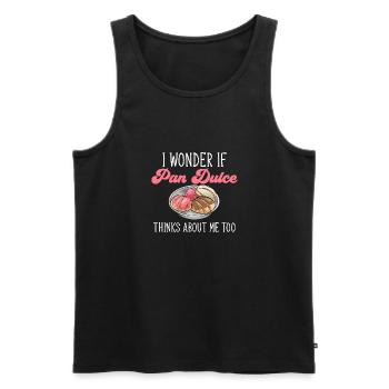 Concha Hispanic Mexican Pan Dulce - Men's Premium Organic Tank Top - black - Front - AI Model Male 178 light (178cm)