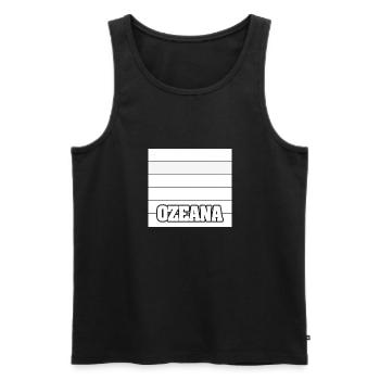 Ozeana comme nom de femme - Débardeur bio Premium Homme - noir - Devant - Michal (187cm)