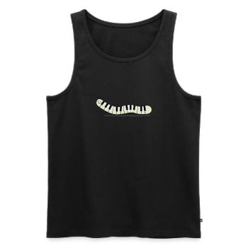 Caterpillar piano - Funny - Men's Premium Organic Tank Top - black - Front - AI Model Male 178 light (178cm)