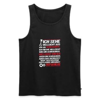 Screwdriver moth rustling, for hobbyists, funny - Men's Premium Organic Tank Top - black - Front - AI Model Male 178 light (178cm)