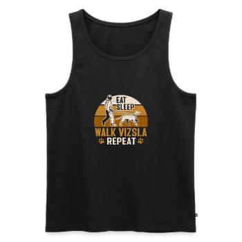 Vizsla Eat Sleep Walk Vizsla Repeat - Männer Premium Bio Tank Top - Schwarz - Vorne - Michal (187cm)