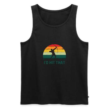 Lustiger Bogensport Spruch Bogenschießen - Männer Premium Bio Tank Top - Schwarz - Vorne - Michal (187cm)