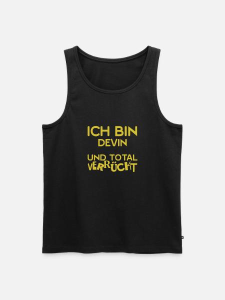 Vorname Devin - Männer Premium Bio Tank Top - Schwarz