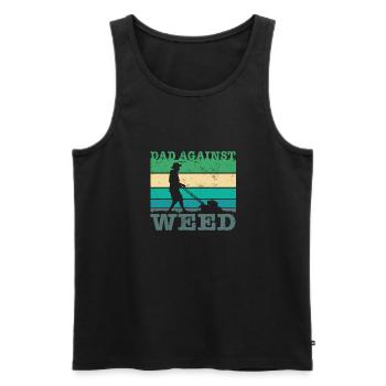 Dads Against Weed Funny Gardening Lawnmower Dad - Männer Premium Bio Tank Top - Schwarz - Vorne - Michal (187cm)