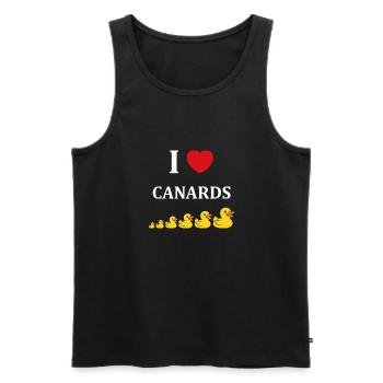 Petit canard - Débardeur bio Premium Homme - noir - Devant - AI Model Male 178 light (178cm)