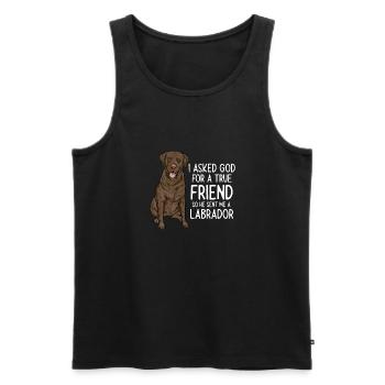 Chocolate Labrador Retriever Hund - Männer Premium Bio Tank Top - Schwarz - Vorne - Michal (187cm)