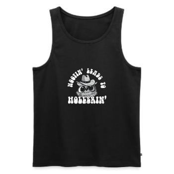 Funny Cowboy Hootin' Leads To Hollerin' - Männer Premium Bio Tank Top - Schwarz - Vorne - Michal (187cm)