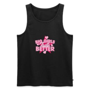Les Grandes Filles Ont Meilleur Goût Potelé Filles Épaisses Curvy - Débardeur bio Premium Homme - noir - Devant - AI Model Male 178 light (178cm)