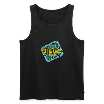 Diego as leisure time - Men's Premium Organic Tank Top - black - Front - AI Model Male 178 light (178cm)