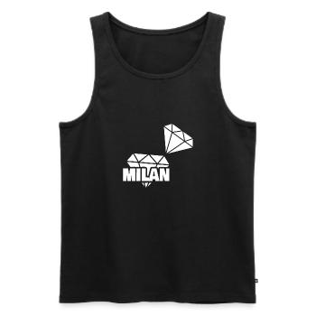 Milan als Kostbar - Männer Premium Bio Tank Top - Schwarz - Vorne - Michal (187cm)