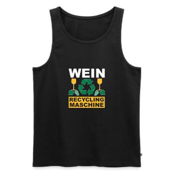 Wein - Männer Premium Bio Tank Top - Schwarz - Vorne - AI Model Male 178 light (178cm)