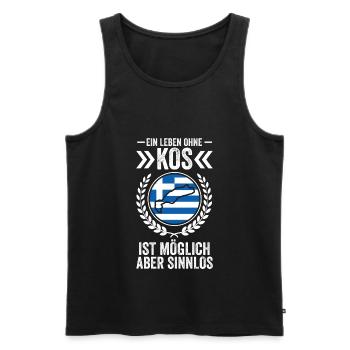 Grieche Griechin Griechenland Kos - Männer Premium Bio Tank Top - Schwarz - Vorne - Michal (187cm)