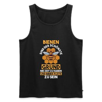 Imker Imkerei Biene Bienen - Männer Premium Bio Tank Top - Schwarz - Vorne - Michal (187cm)