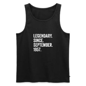 Legendary Since September 1957 65. Geburtstag - Männer Premium Bio Tank Top - Schwarz - Vorne - Michal (187cm)