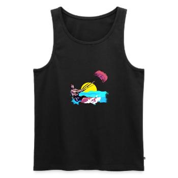Kitesurfer Kiter Kitesurfen Kitesurf - Débardeur bio Premium Homme - noir - Devant - AI Model Male 178 light (178cm)