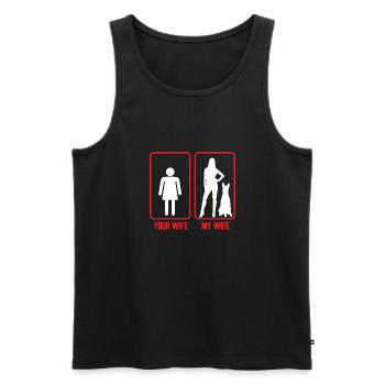 Malinois Belgischer Schäferhund Mechelaar Hund - Männer Premium Bio Tank Top - Schwarz - Vorne - AI Model Male 178 light (178cm)
