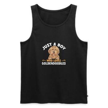 Goldendoodle Doodle Dog - Men's Premium Organic Tank Top - black - Front - AI Model Male 178 light (178cm)