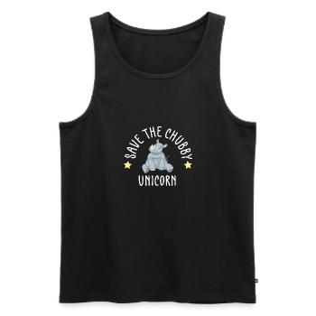 Lustiger Einhorn Spruch I Einhörner - Männer Premium Bio Tank Top - Schwarz - Vorne - Michal (187cm)