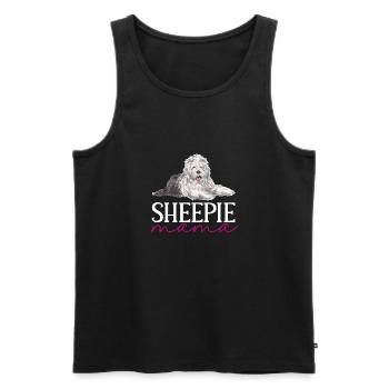 Vieux chien de berger anglais Sheepie Bobtail - Débardeur bio Premium Homme - noir - Devant - Michal (187cm)