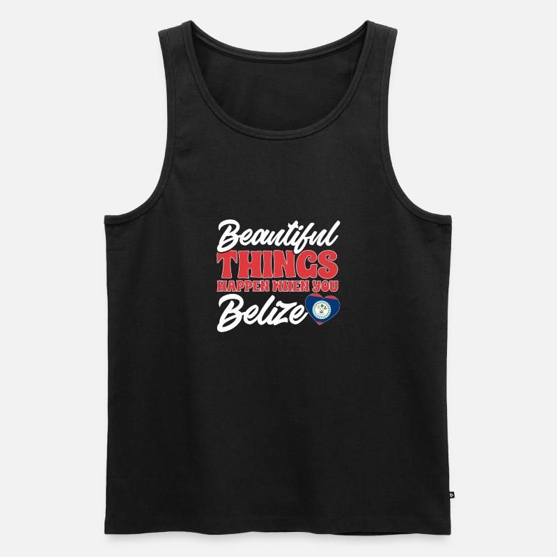 Belize Flagge Belizer - Männer Premium Bio Tank Top - Schwarz