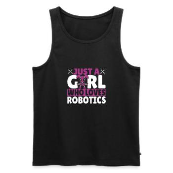 Construire un robot droïde constructeur Femmes Une fille qui aime R - Débardeur bio Premium Homme - noir - Devant - Michal (187cm)