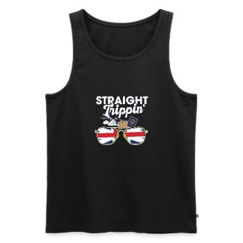 Straight Trippin' ' Britain Vacation Tour Voyage - Débardeur bio Premium Homme - noir - Devant - Michal (187cm)