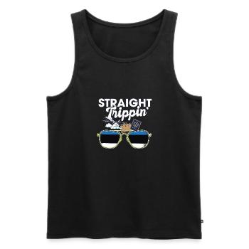 Straight Trippin' Estonia Vacation Tour Travel - Männer Premium Bio Tank Top - Schwarz - Vorne - AI Model Male 178 light (178cm)