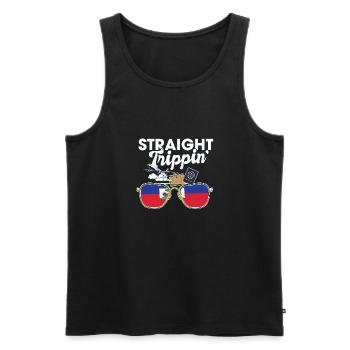 Straight Trippin' Haïti Vacances Tour Voyage - Débardeur bio Premium Homme - noir - Devant - Michal (187cm)