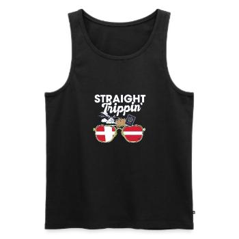 Straight Trippin' Dane Vacation Tour Voyage - Débardeur bio Premium Homme - noir - Devant - Michal (187cm)