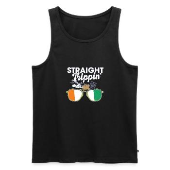 Straight Trippin' Ivory Vacation Tour Travel Trip - Männer Premium Bio Tank Top - Schwarz - Vorne - Michal (187cm)