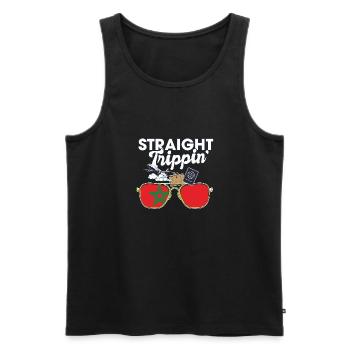 Straight Trippin' Morocco Vacation Tour Voyage - Débardeur bio Premium Homme - noir - Devant - AI Model Male 178 light (178cm)