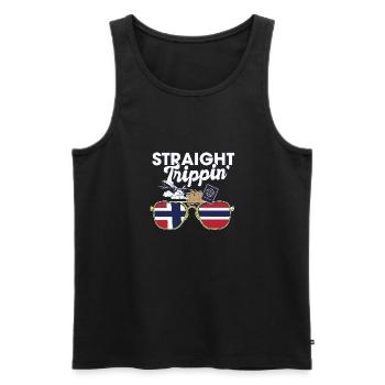 Straight Trippin' Norway Vacances Voyage - Débardeur bio Premium Homme - noir - Devant - AI Model Male 178 light (178cm)