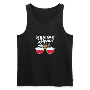 Straight Trippin' Poland Vacances Voyage - Débardeur bio Premium Homme - noir - Devant - AI Model Male 178 light (178cm)
