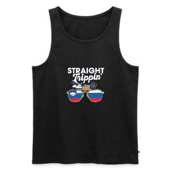 Straight Trippin' Slovénie Vacances Tour Voyage - Débardeur bio Premium Homme - noir - Devant - Michal (187cm)