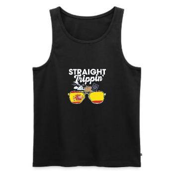 Straight Trippin' Spain Vacation Tour Travel Trip - Men's Premium Organic Tank Top - black - Front - Michal (187cm)